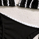 Black and white contrasting lace and fashionable bikini for women