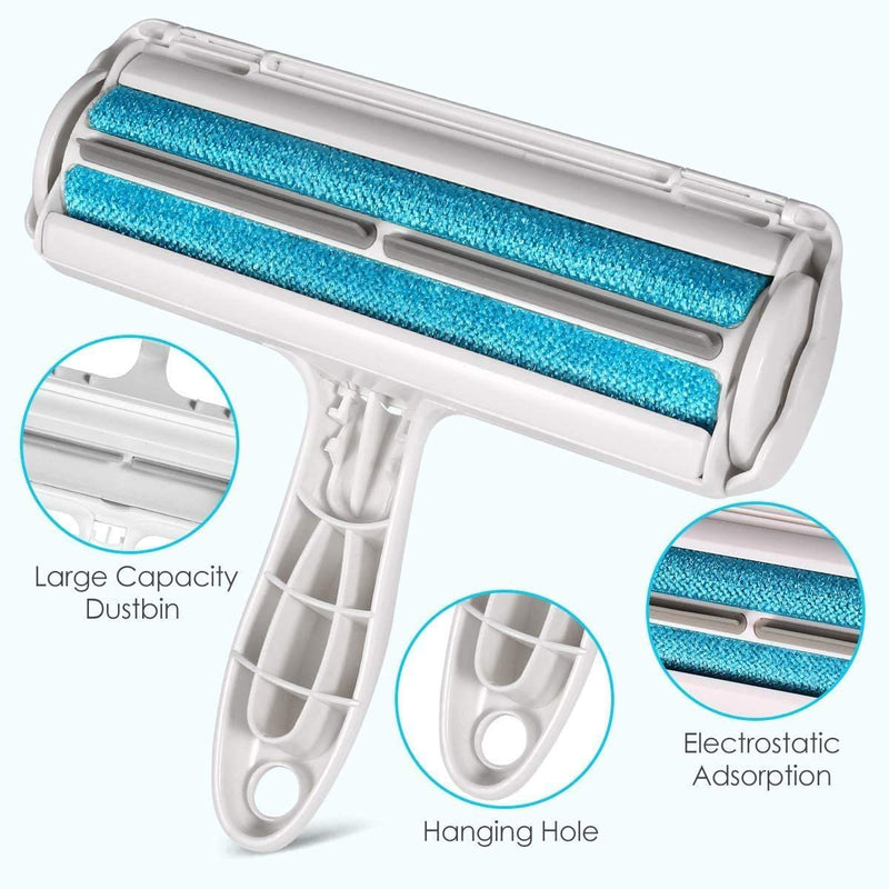 2-Way Dog Cat Pet Hair Roller Remover Lint Brush Comb Brush