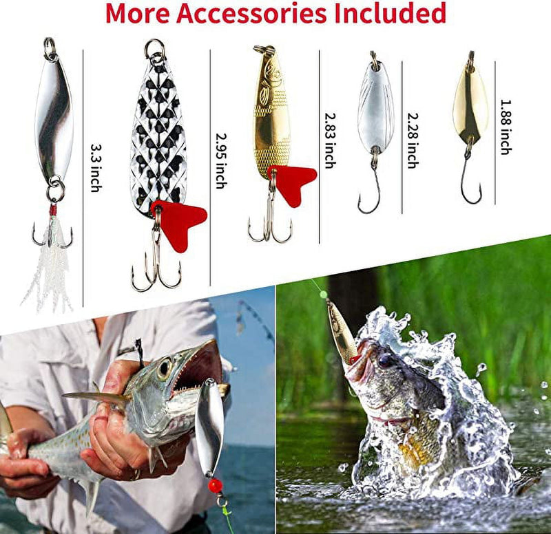 GOANDO Fishing Lures Kit for Freshwater Bait Tackle Kit for Bass Trout