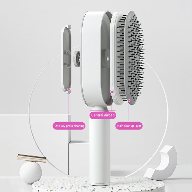 Self Cleaning Hair Brush For Women One-key Cleaning Hair Loss Airbag Hairbrush
