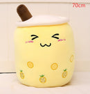 Cute Fruit Drink Plush Stuffed Soft Strawberry Milk Tea Plush Boba Tea Cup Toy Bubble Tea Pillow Cushion
