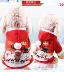 Four legs Christmas Snowman Elk catch Velvet Hoodie Dog Cat pet clothes