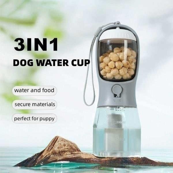 Dog Drinking Food Water Cup Garbage Bag Three-in-one Portable Small Multi-functional Holder