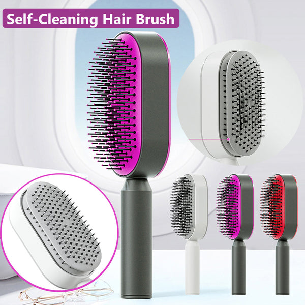 Self Cleaning Hair Brush For Women One-key Cleaning Hair Loss Airbag Hairbrush