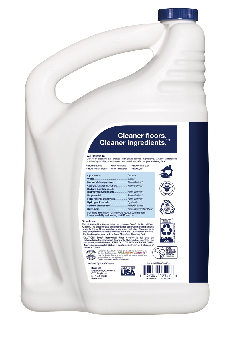 Bona® Hardwood Floor Cleaner Refill Unscented 128 fl oz