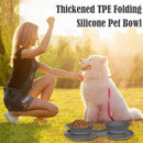 Rubber Foldable Double Pet Feeding Pets Supplies Dog Cat Bowls