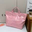 Paper letter tote bag, transparent large-capacity handbag, women's bag