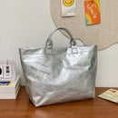 Paper letter tote bag, transparent large-capacity handbag, women's bag