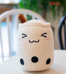 Cute Fruit Drink Plush Stuffed Soft Strawberry Milk Tea Plush Boba Tea Cup Toy Bubble Tea Pillow Cushion