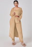 Cozy Pajama Set, 3 Piece Lounge Set, Cute Loungewear, Warm Suit, Matching Lounge Set, Women Winter Dress