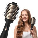 Black multi-functional hot air comb, dual-purpose hair dryer for both curling comb