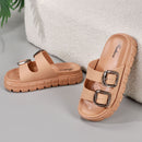 Summer thick-soled ss, women's outerwear, new -style fashionable buttoned flat sandals