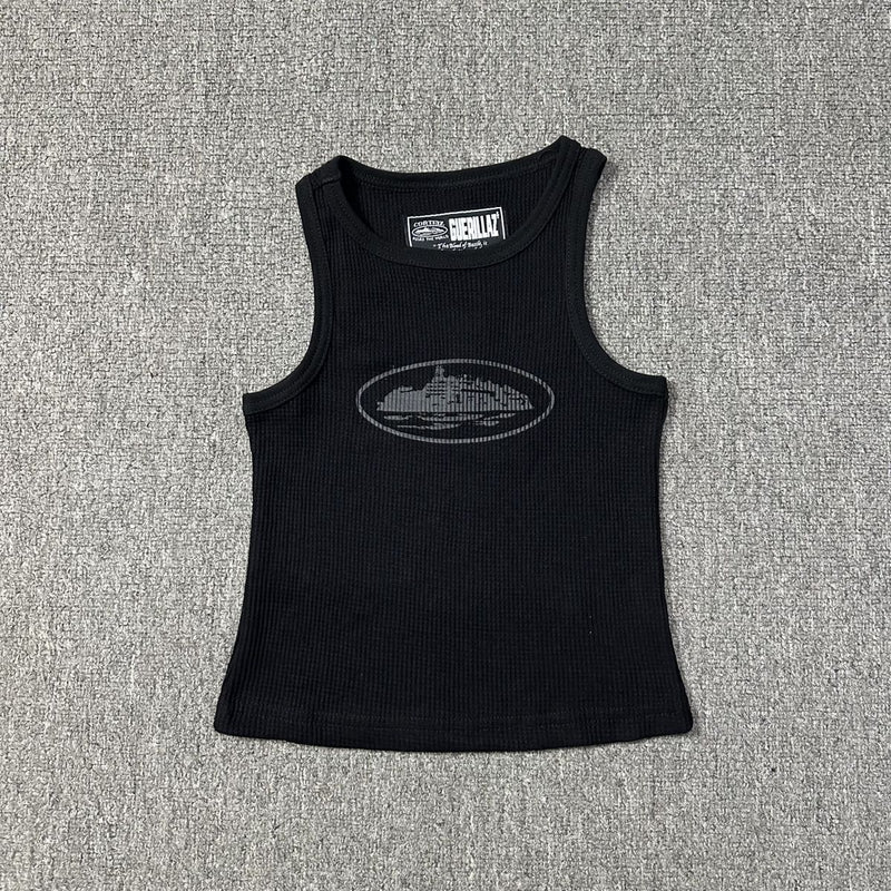 Basic printed vest street beauty sports casual men's and women's tops