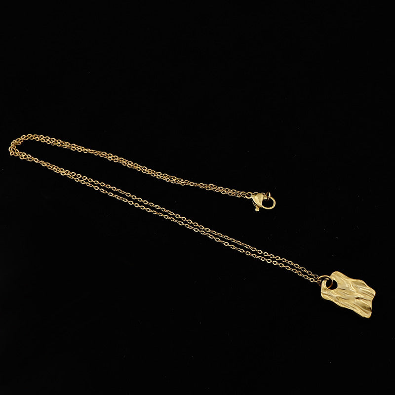 Original design, light luxury stainless steel 18K gold-plated necklace, niche high-end geometric shape