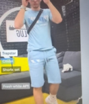 Trapstar Rainbow white and blue towel embroidered casual short sleeve shorts