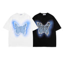 YPRS men's fashion brand design butterfly denim sticker decoration couple student short sleeve T-shirt women