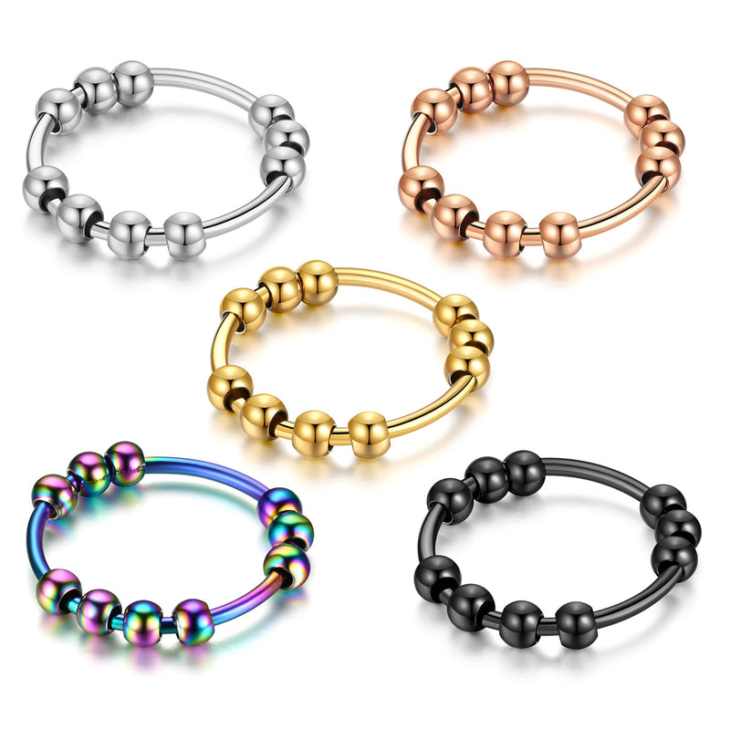 Fashionable, niche, stress-relieving, perfect and rotatable couple tail ring