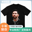 American vintage Men's cotton loose short sleeve  cotton football T-shirt