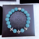 Kroheart vintage do old cross obsidian bracelet Hip Hop punk style couple bracelet