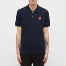 AMI trend PLAY love red heart black heart men's and women's folded heart POLO shirt couple short sleeve lapel T-shirt