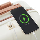 4-piece Suitcase Set With USB Port, Expandable ABS Durable Suitcase, Travel Bag, Cup Holder, Spinner Wheels