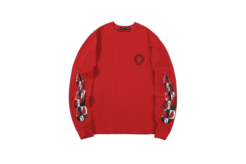Hipster cartoon alphabet graffiti arm print long sleeve T-shirt