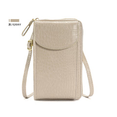 Vertical mobile phone bag for women, vertical leather all square bag, single-shoulder crossbody commuting bag