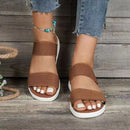 Casual sandals for women in summer, thick-soled wedge heels, fish-mouth loose and tight one-strap