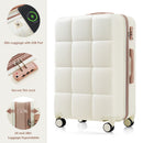 4-piece Suitcase Set With USB Port, Expandable ABS Durable Suitcase, Travel Bag, Cup Holder, Spinner Wheels