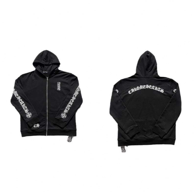 Correct version 24ss fashion brand pure cotton loop men's and women's zipper hoodie