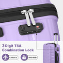 V-Striped 3-in-1, PP Trolley Case, 20in 24in 28in, Fashionable Colour - Taro Purple