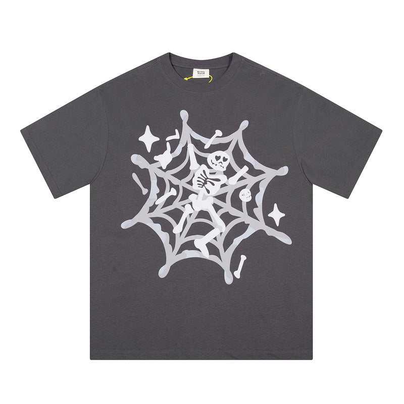 American fashion foaming couple short sleeve loose men and women T-shirt