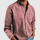 Men's shirt with long sleeves and lapels