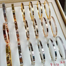 K Family Fine thick-plated 18K gold, wide version, narrow version, full diamond, six diamonds bracelet,