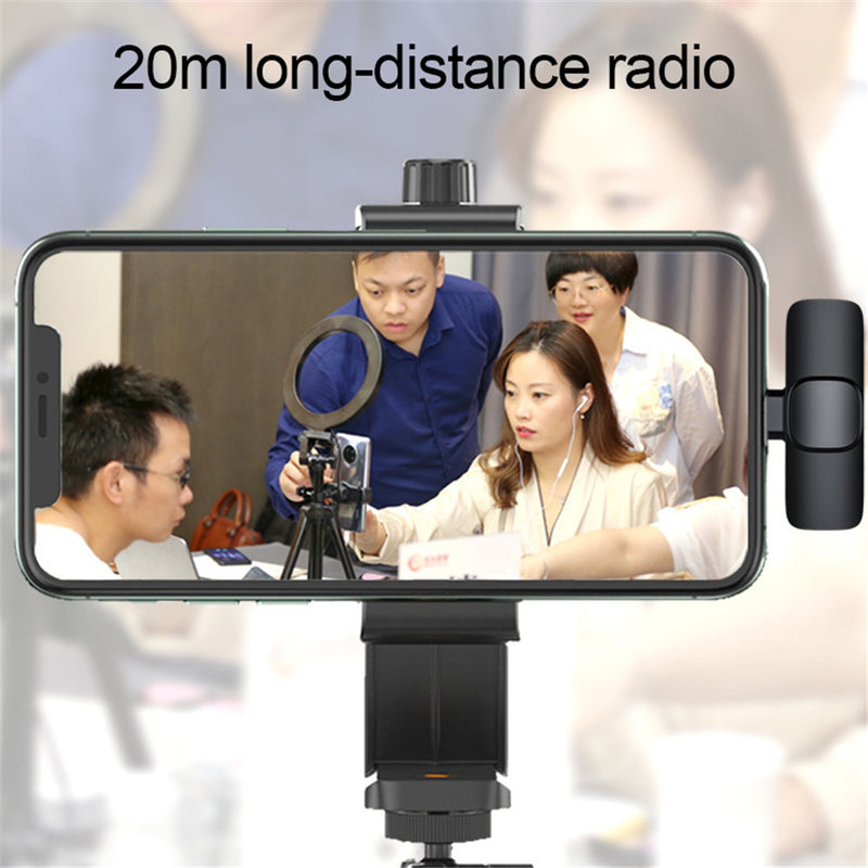 Wireless Lavalier Microphone Portable Audio Video Recording Mini Mic For I Phone Android