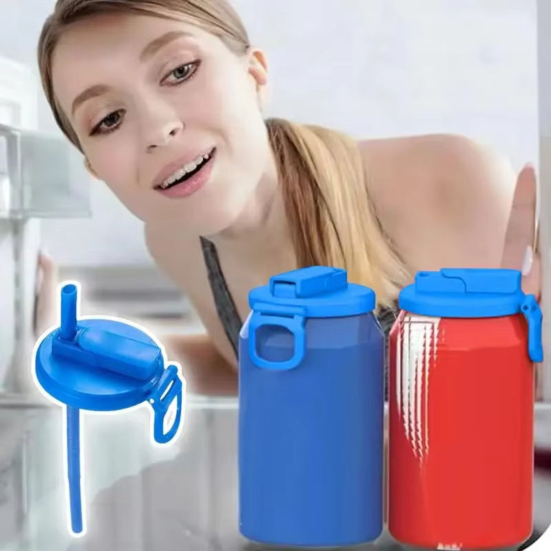 Soda Cola Can Lid with Straw Reusable Can Stopper For Soda Beer Drinks Juice Fits Standard Coke Can
