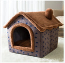 Foldable Dog Cat Pet Bed House Villa Sleep Kennel Removable Nest Warm Encloser