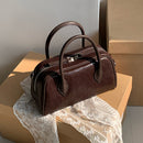 Minimalist bowling bag, genuine leather handbag, crossbody bag