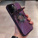 Electroplated Phone Luxury Case CD Pattern Magsafe Bracket Case For 12 13 14 Pro Max Invisible Camera Stand Holder Lens Holder Magnetic Suction