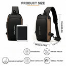 Men S Waterproof Motorcycle Chest Bag - Anti-Theft Shoulder Bag