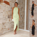 Ins Halter Split Long Dress Summer Slim Fit Backless Dresses
