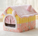 Foldable Dog Cat Pet Bed House Villa Sleep Kennel Removable Nest Warm Encloser