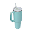 40 Oz Tumbler With Handle Straw Insulated, Stainless Steel Spill Proof Vacuum Coffee Cup Tumbler