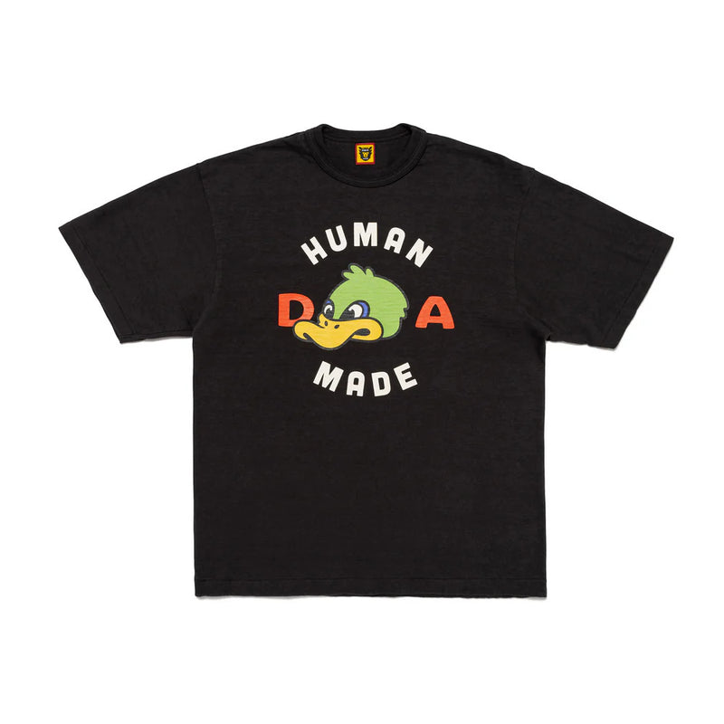 Vintage English alphabet cartoon printed short-sleeved bamboo cotton casual loose round neck T-shirt for men and women