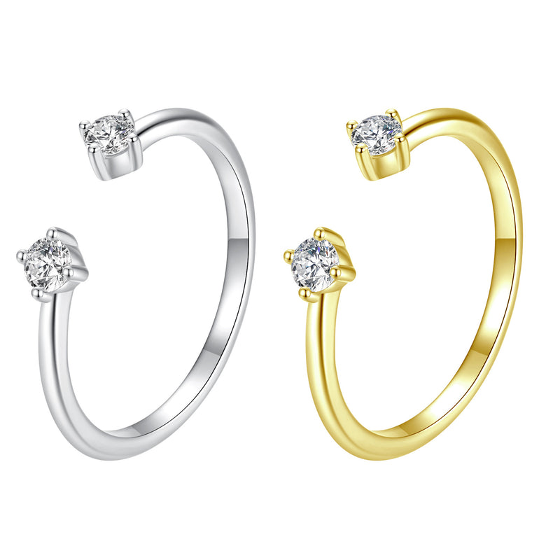 Simple and exquisite moissanite open ring is fashionable, versatile and stackable. s925 sterling silver ring