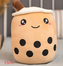 Cute Fruit Drink Plush Stuffed Soft Strawberry Milk Tea Plush Boba Tea Cup Toy Bubble Tea Pillow Cushion