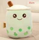 Cute Fruit Drink Plush Stuffed Soft Strawberry Milk Tea Plush Boba Tea Cup Toy Bubble Tea Pillow Cushion
