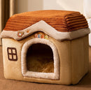 Foldable Dog Cat Pet Bed House Villa Sleep Kennel Removable Nest Warm Encloser