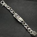 Fashionable Thai silver vintage do old sword lobster le big bracelet long cross flower for men and women hand jewelry
