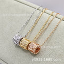 V Gold high version four-leaf clover kaleidoscope women's high-grade light luxury 100 diamond waist pendant collarbone chain